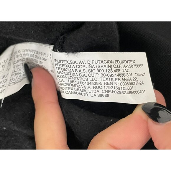 Zara Mens Sweatshirt XL Black Quarter Zip Pullover Athletic 0761/333 NWT - Picture 10 of 16